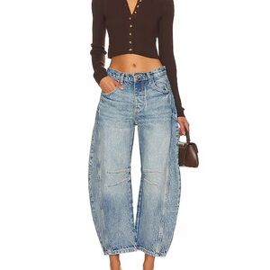 We The Free X Free People- Good Luck mid rise barrel jeans
